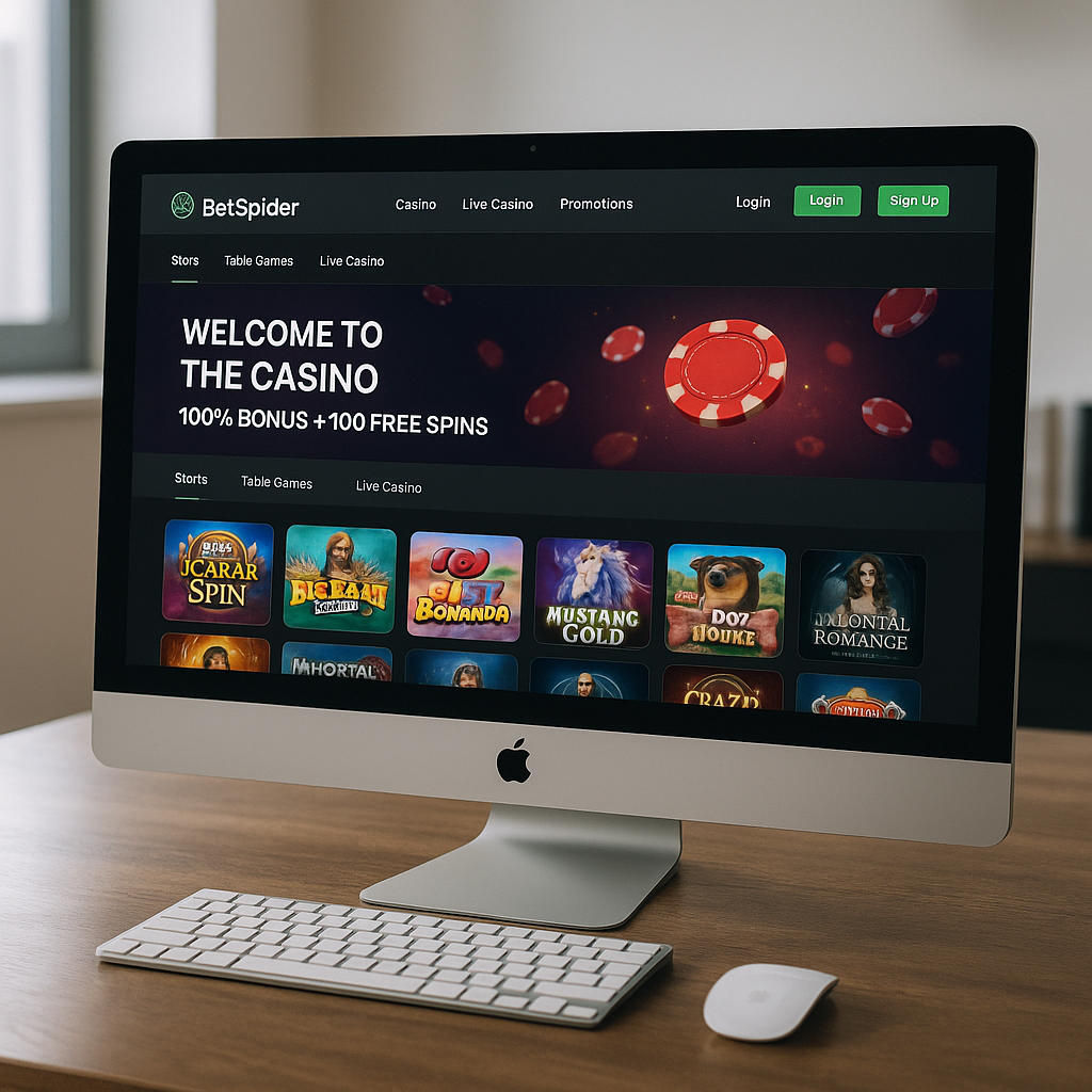 BetSpider - Desktop Casino Platform Design - Australian Online Gaming
